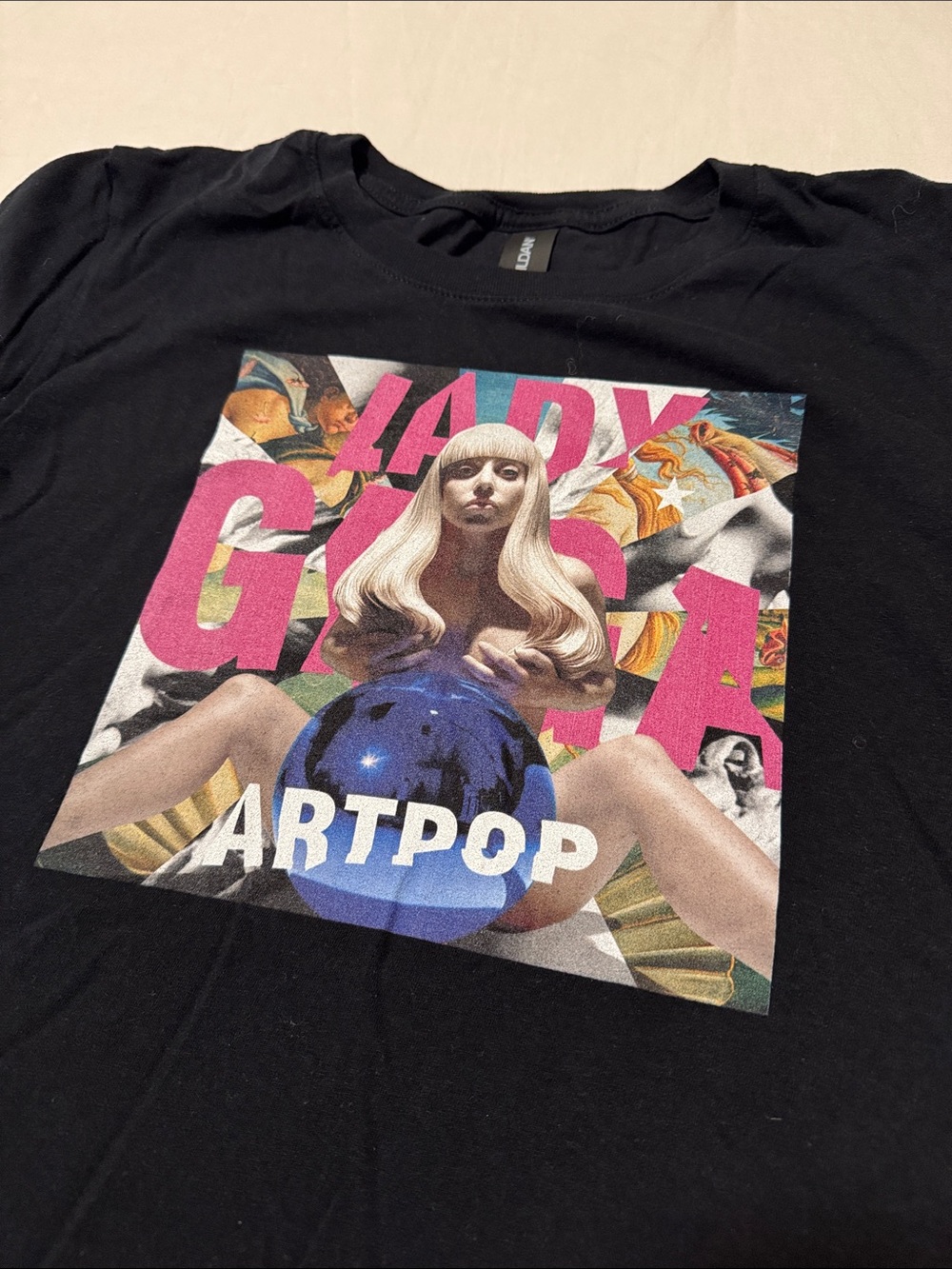 Gildan Black Tee with Pink & Blue ARTPOP Graphic